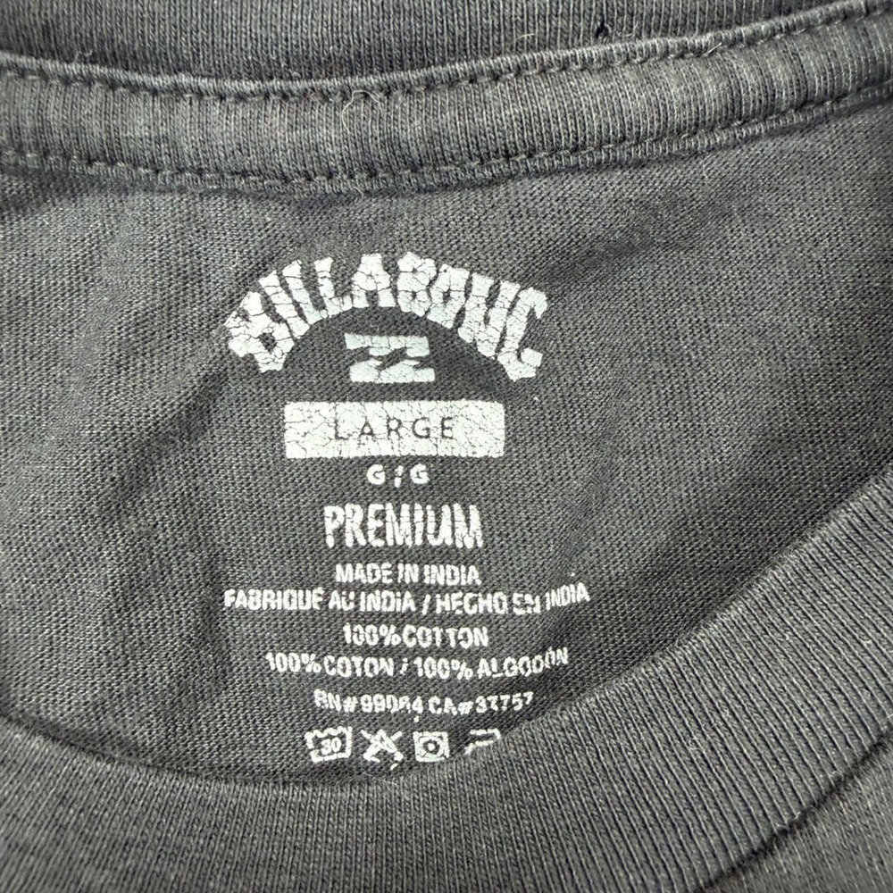 Billabong  Mens Large Premium Surf Graphic T-Shirt Black Palm Sun Logo - Picture 5 of 6